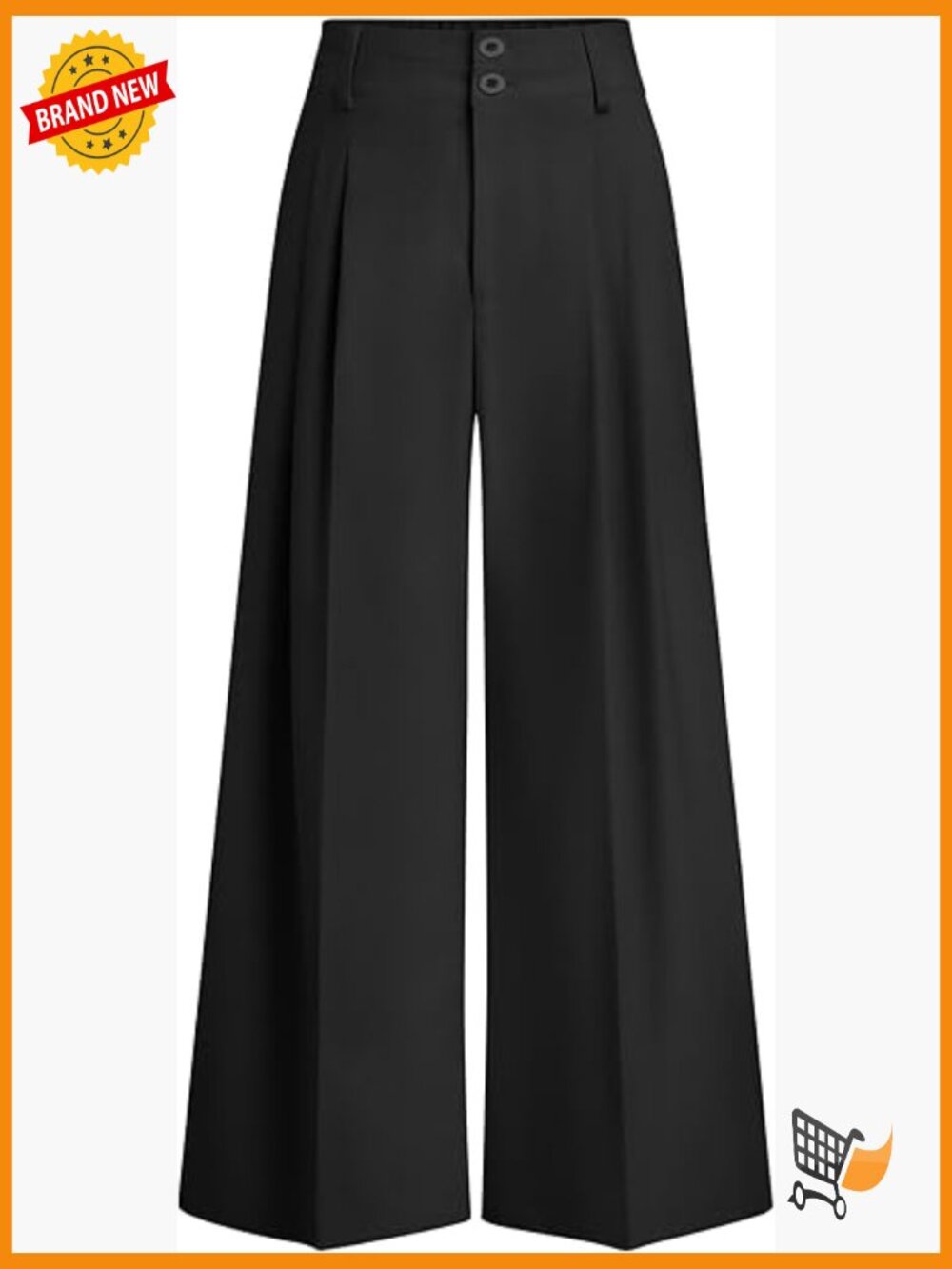 High Waist Wide Leg Palazzo Pants Pleated Work Trousers